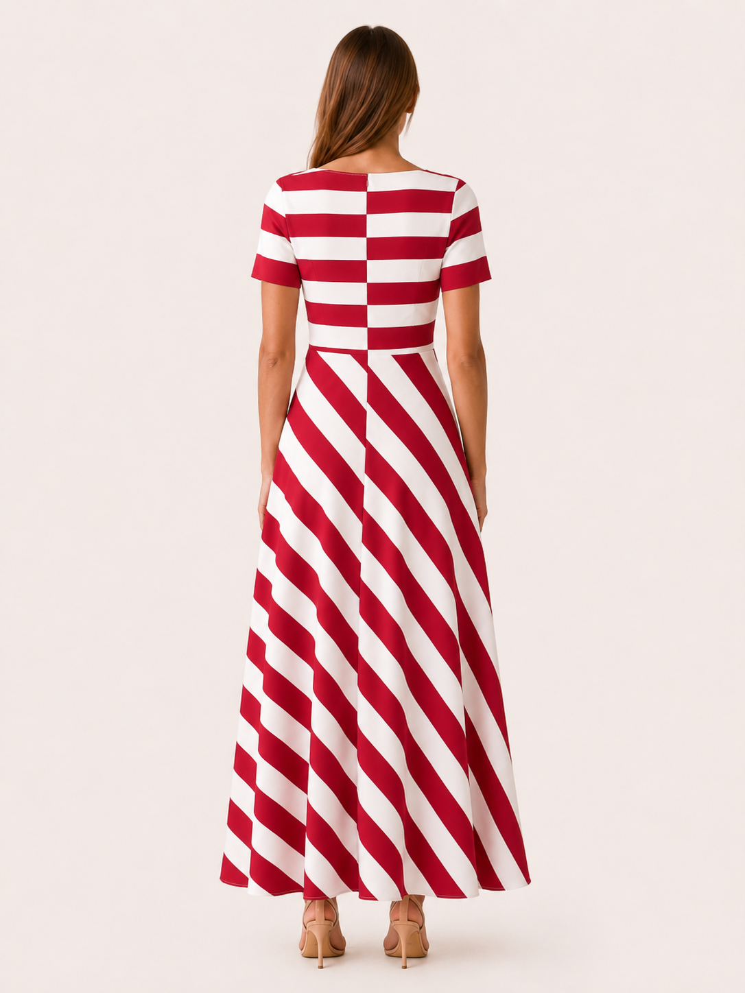 Brixton | Striped Maxi Dress with Asymmetric Panel