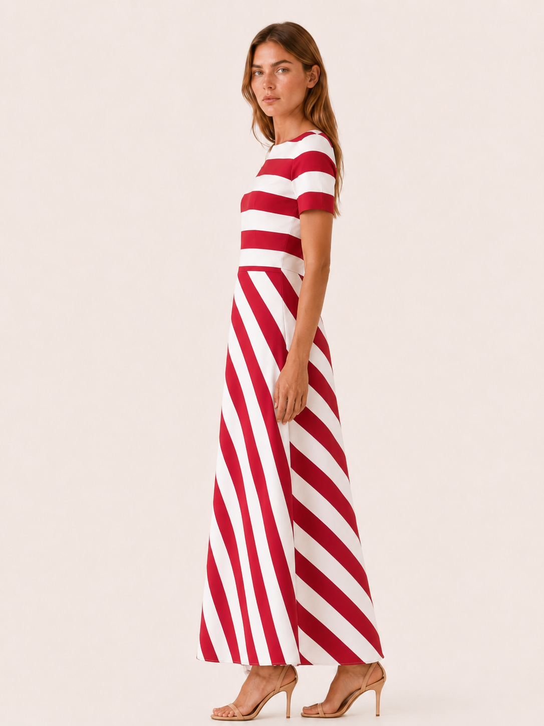 Brixton | Striped Maxi Dress with Asymmetric Panel