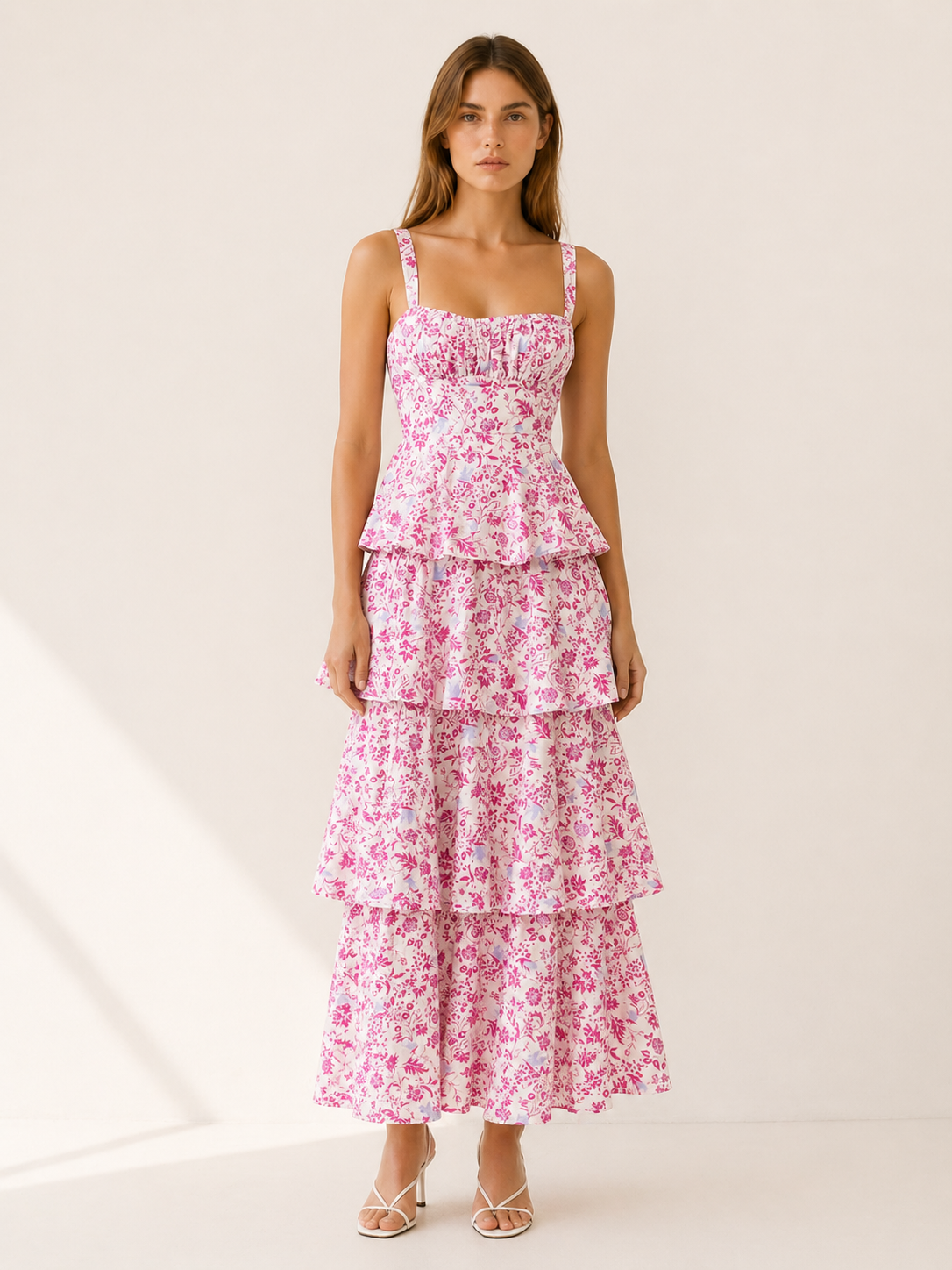 Calista | Flowy Maxi Dress with Tiered Skirt