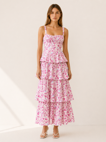Calista | Flowy Maxi Dress with Tiered Skirt