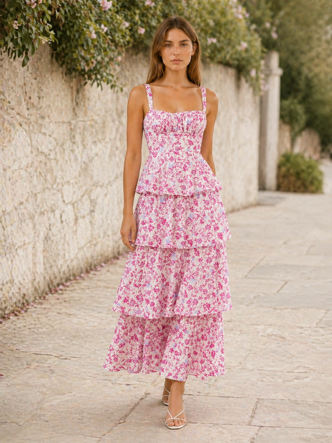 Calista | Flowy Maxi Dress with Tiered Skirt