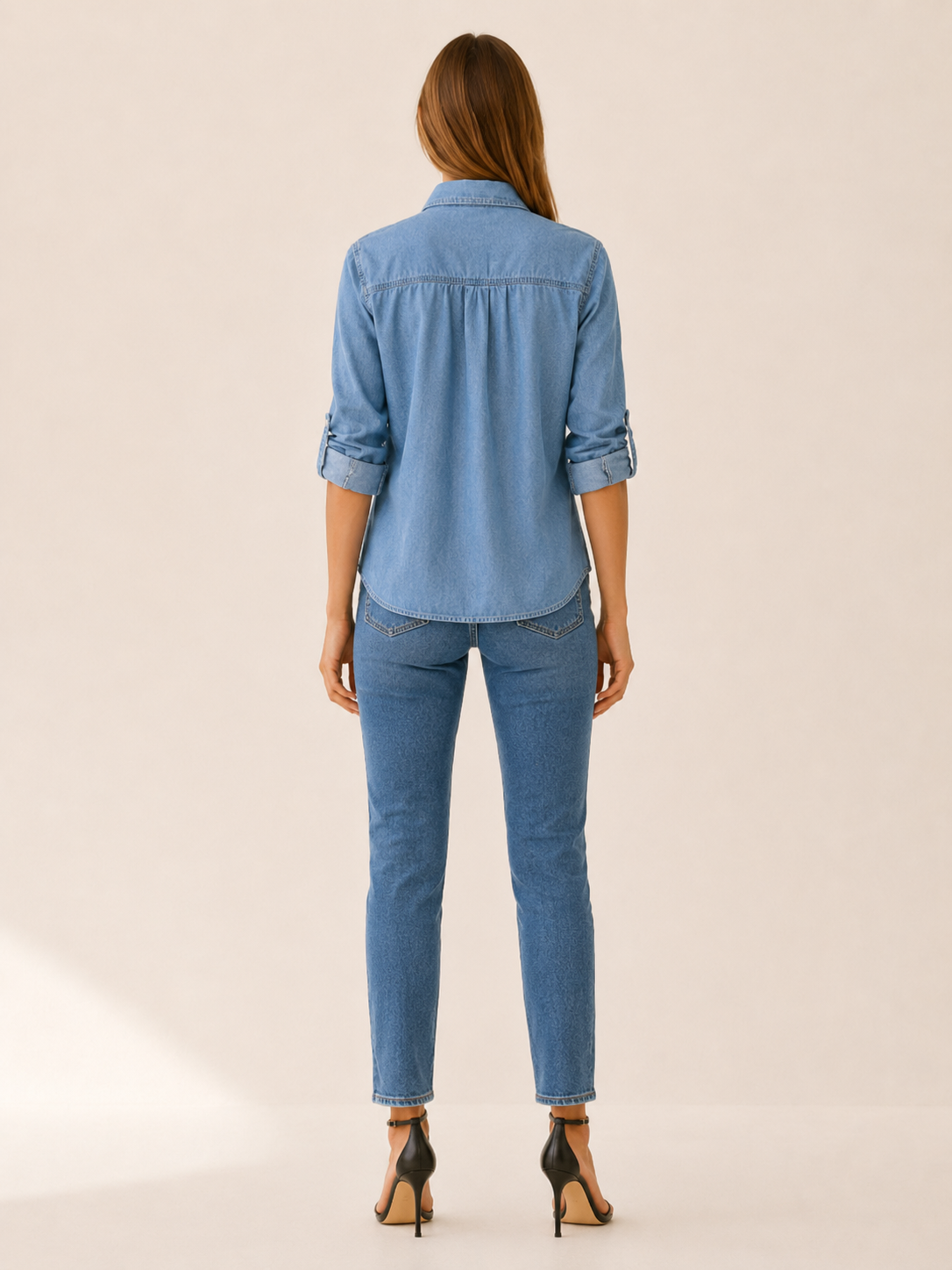 Calliope | Women's Button Front Chest Pocket Denim Shirt