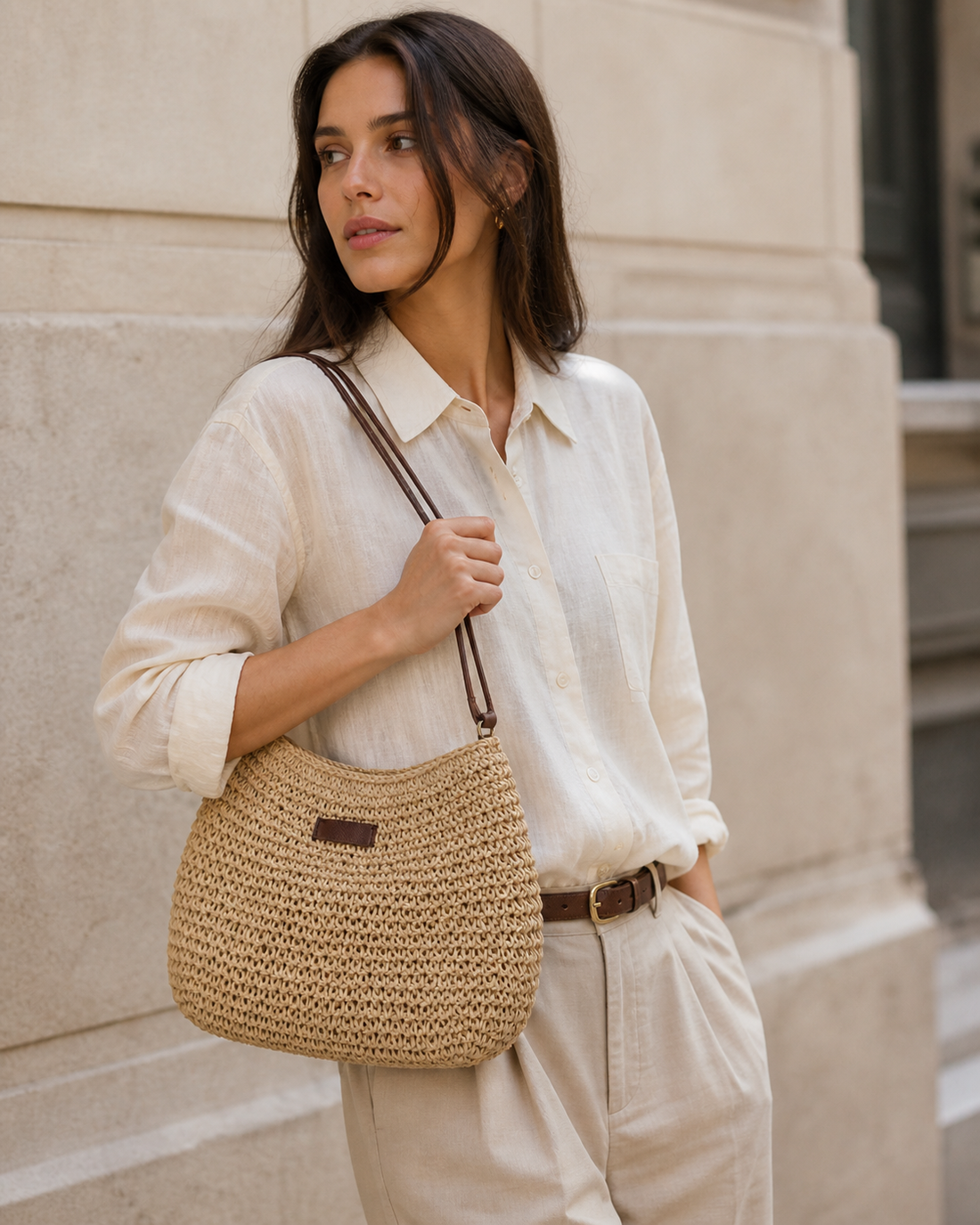Calyra | Women's Slouchy Woven Summer Shoulder Bag