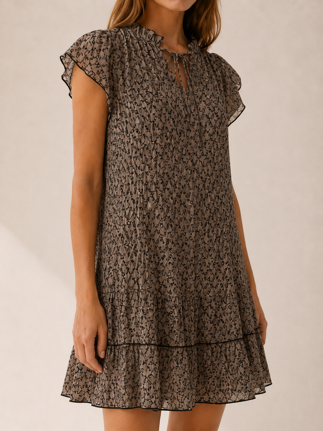 Camden | Summer Printed Mini Dress with Ruffle Hem