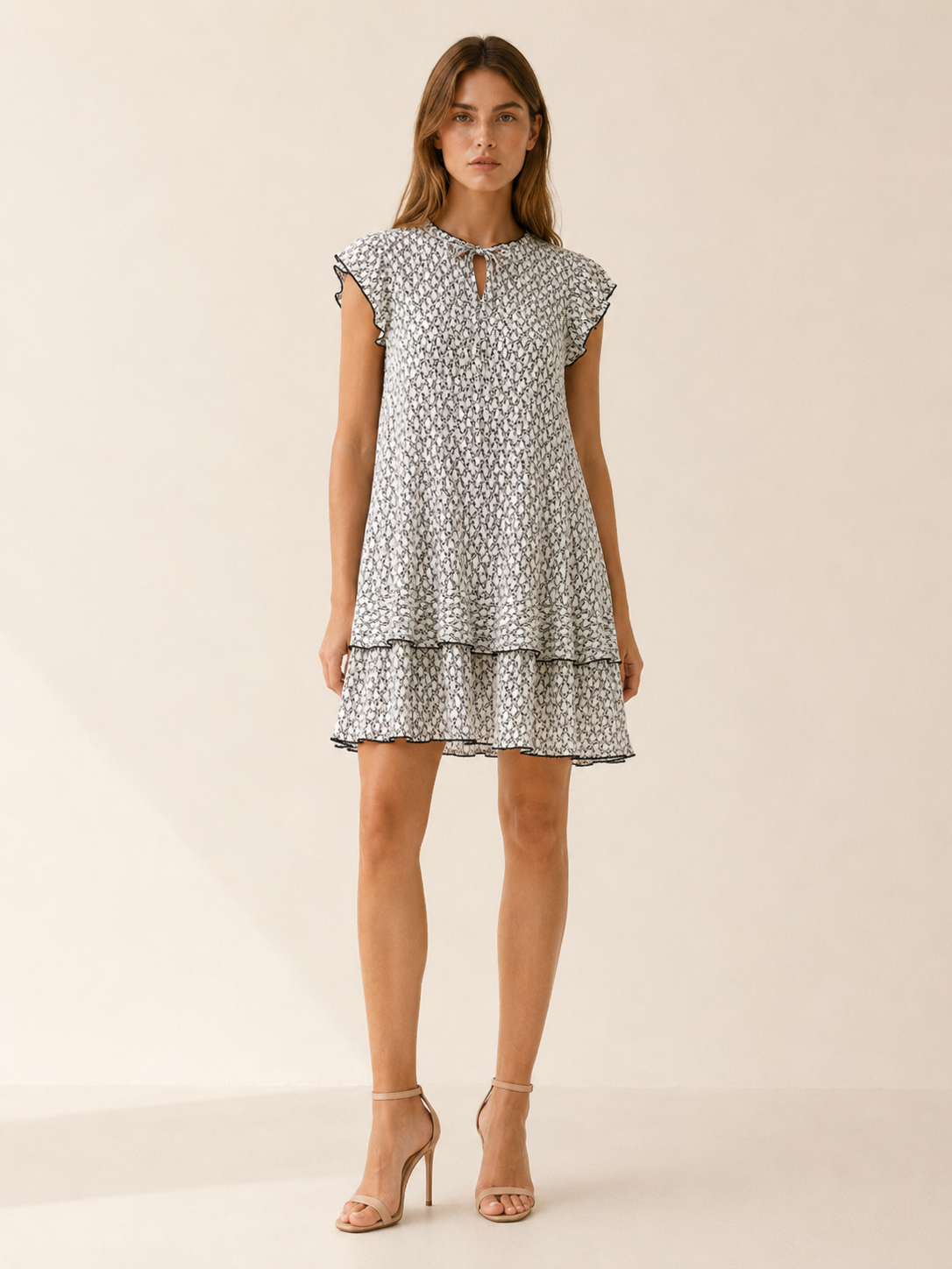 Camden | Summer Printed Mini Dress with Ruffle Hem