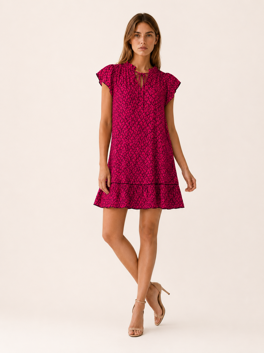 Camden | Summer Printed Mini Dress with Ruffle Hem