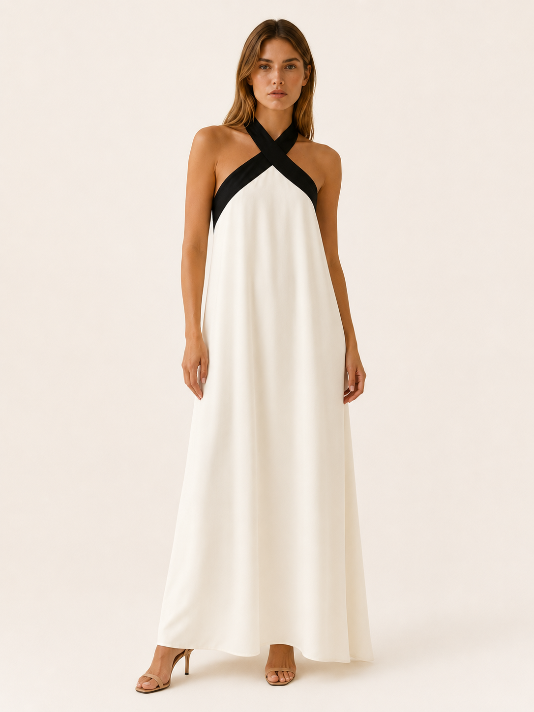 Carla | Cross Neck Maxi Dress with A-Line Fit