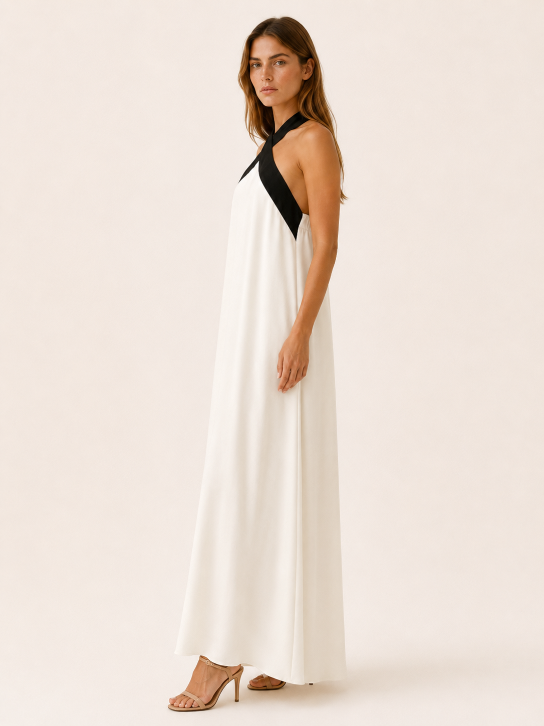 Carla | Cross Neck Maxi Dress with A-Line Fit