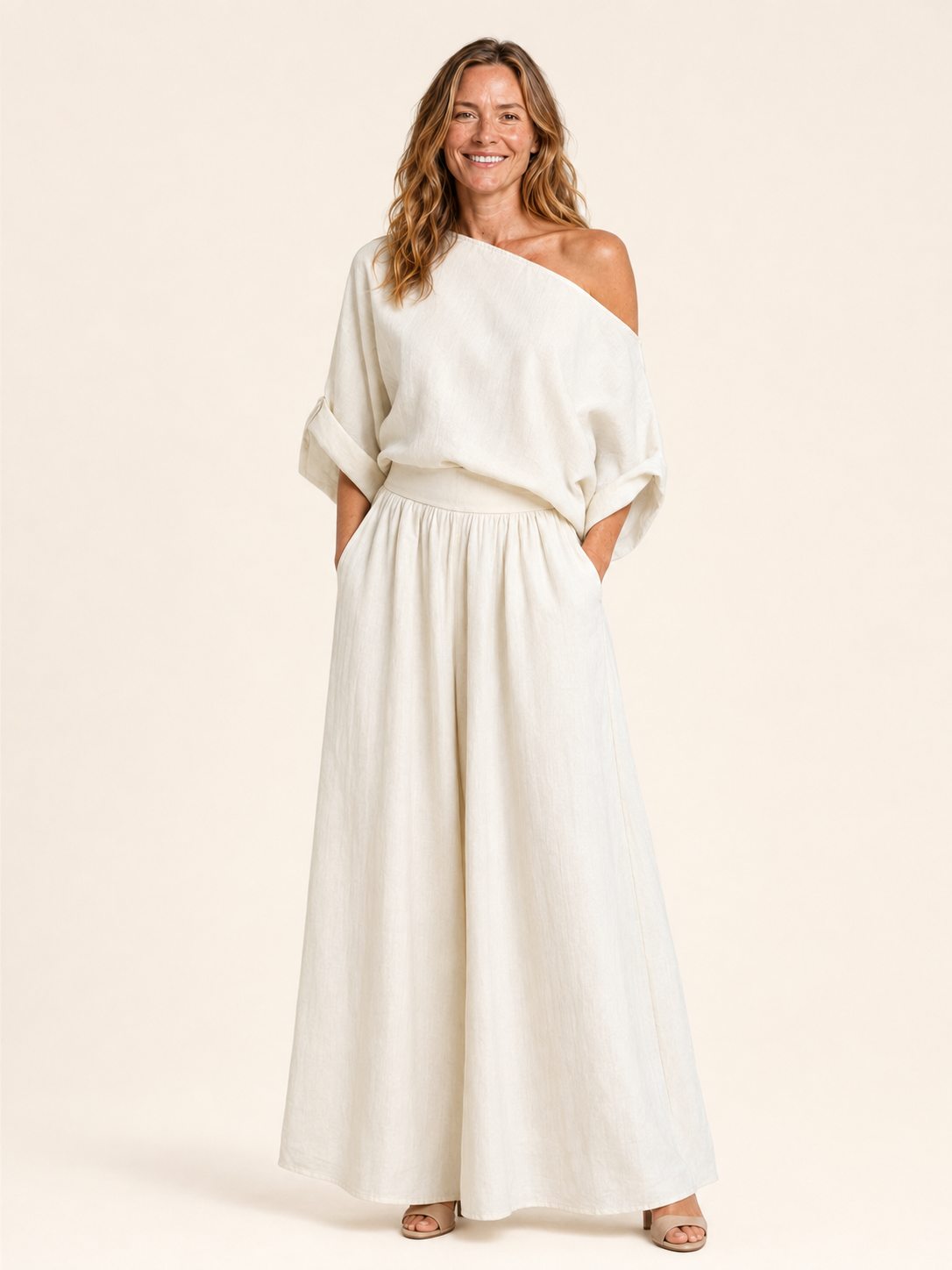 Charlotte | Women's One Shoulder Top and Maxi Skirt Two Piece Set