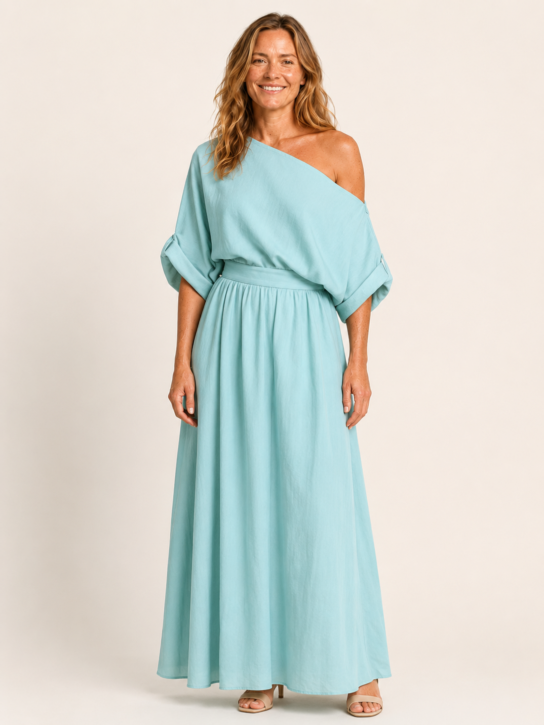 Charlotte | Women's One Shoulder Top and Maxi Skirt Two Piece Set