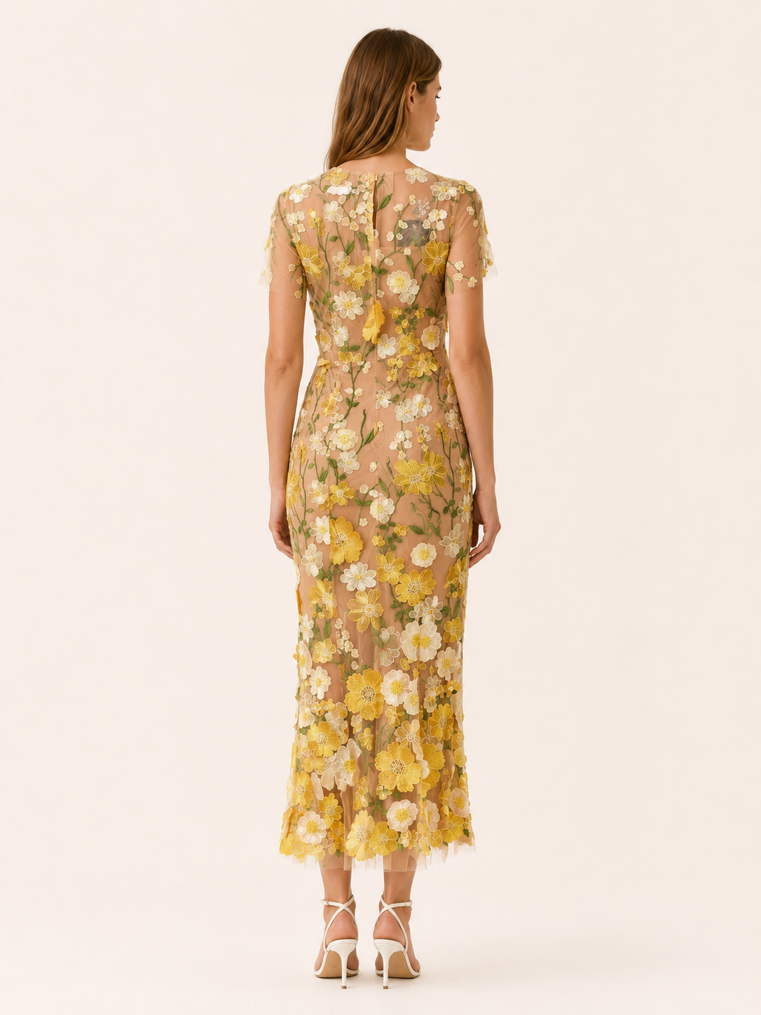 Claribel | Embroidered Maxi Dress with Appliqué Detail
