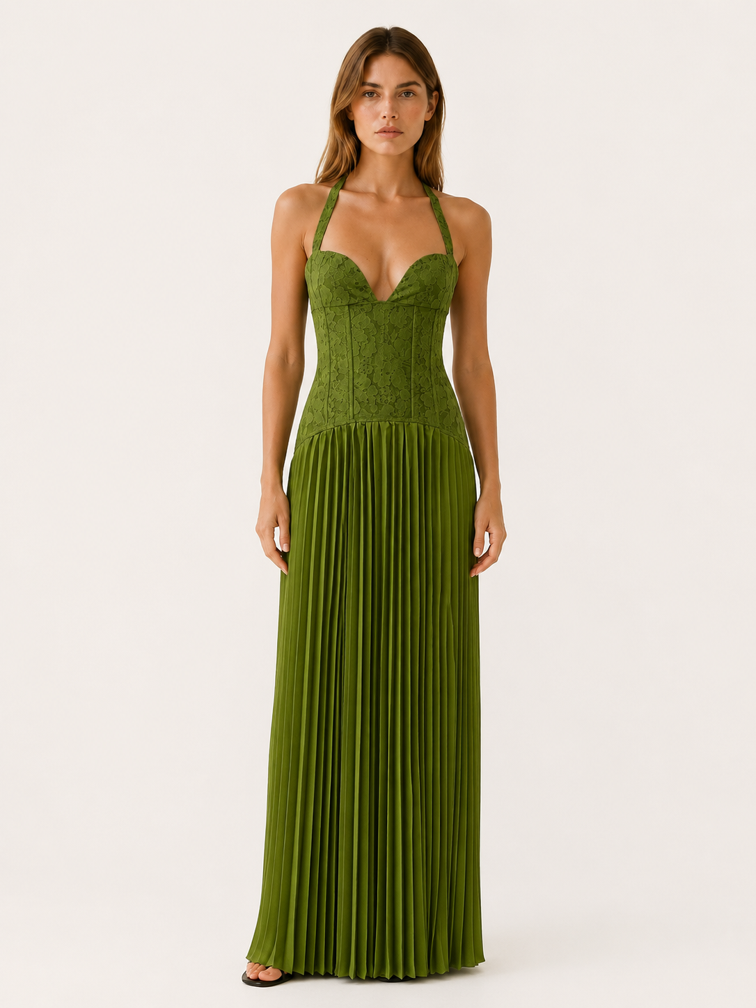 Clarisse | Occasion Wear Maxi Dress with Pleated Skirt