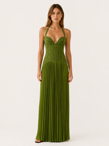 Clarisse | Occasion Wear Maxi Dress with Pleated Skirt