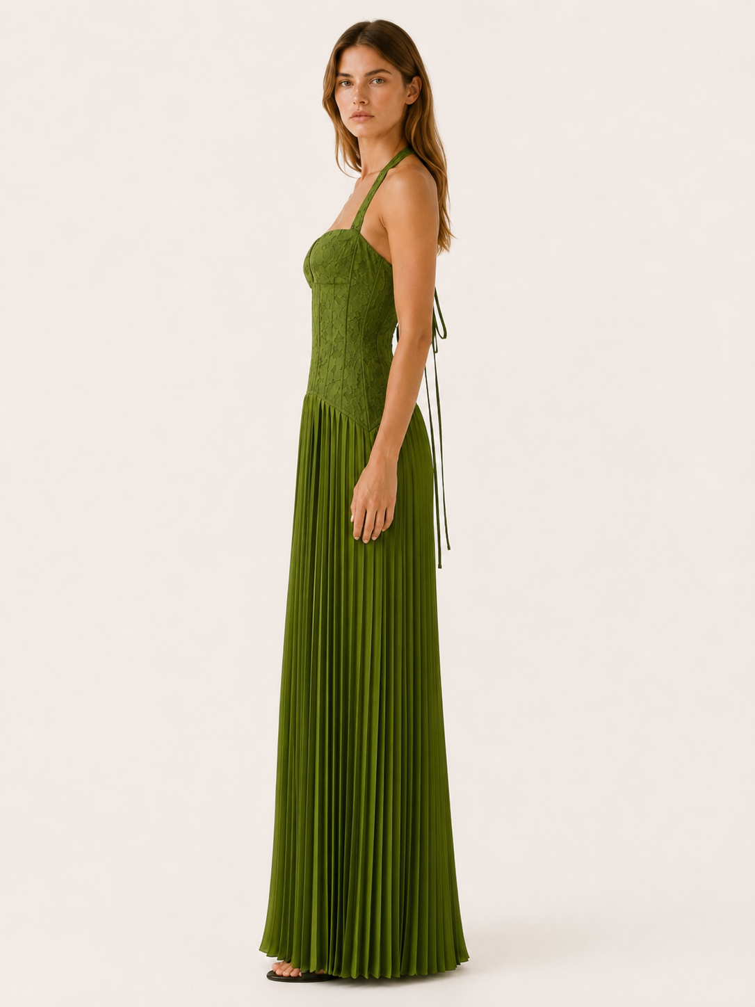 Clarisse | Occasion Wear Maxi Dress with Pleated Skirt