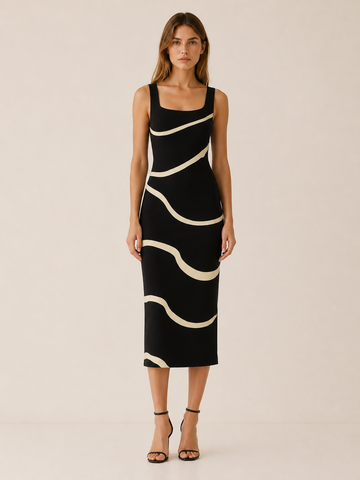 Corina | Knit Midi Dress with Sleeveless Fit