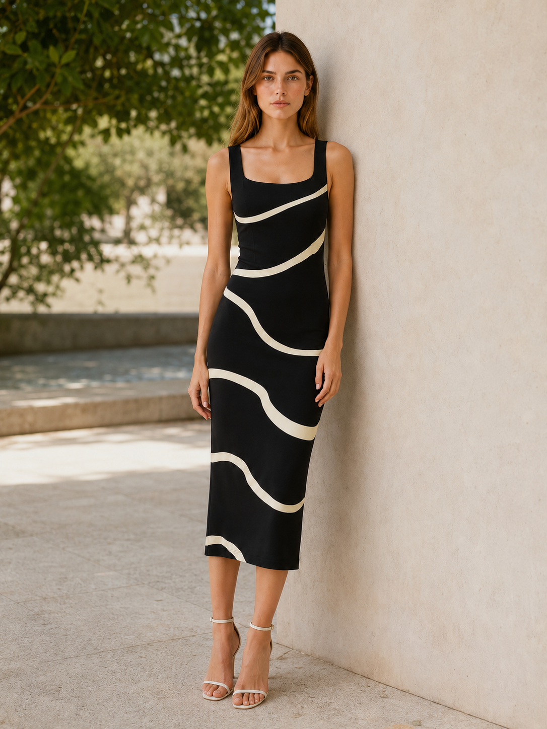 Corina | Knit Midi Dress with Sleeveless Fit