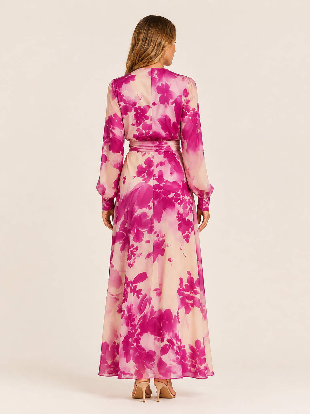 Corinne | Women's Floral Wrap Front Wedding Guest Maxi Dress