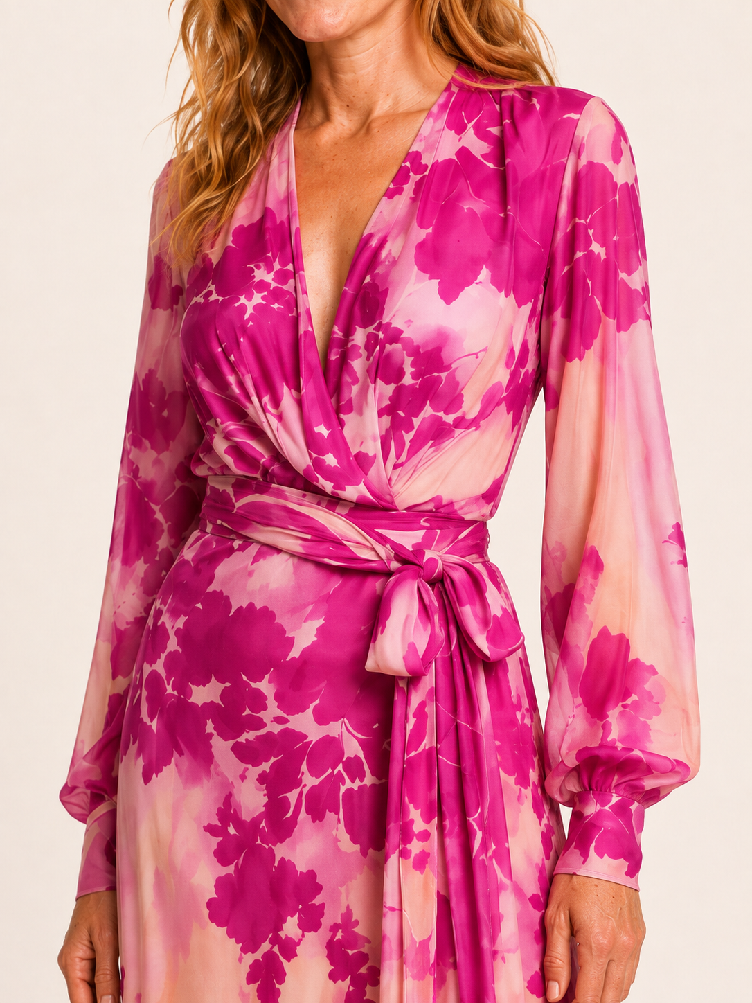 Corinne | Women's Floral Wrap Front Wedding Guest Maxi Dress