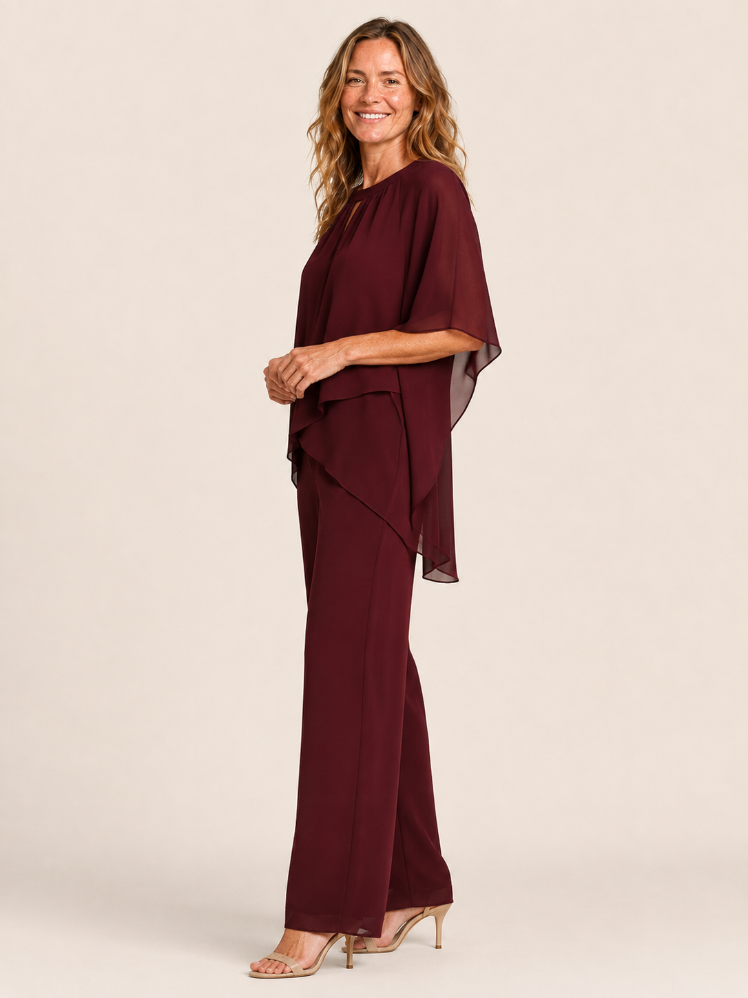 Corinne | Women's Layered Top and Wide Leg Pants Two Piece Set