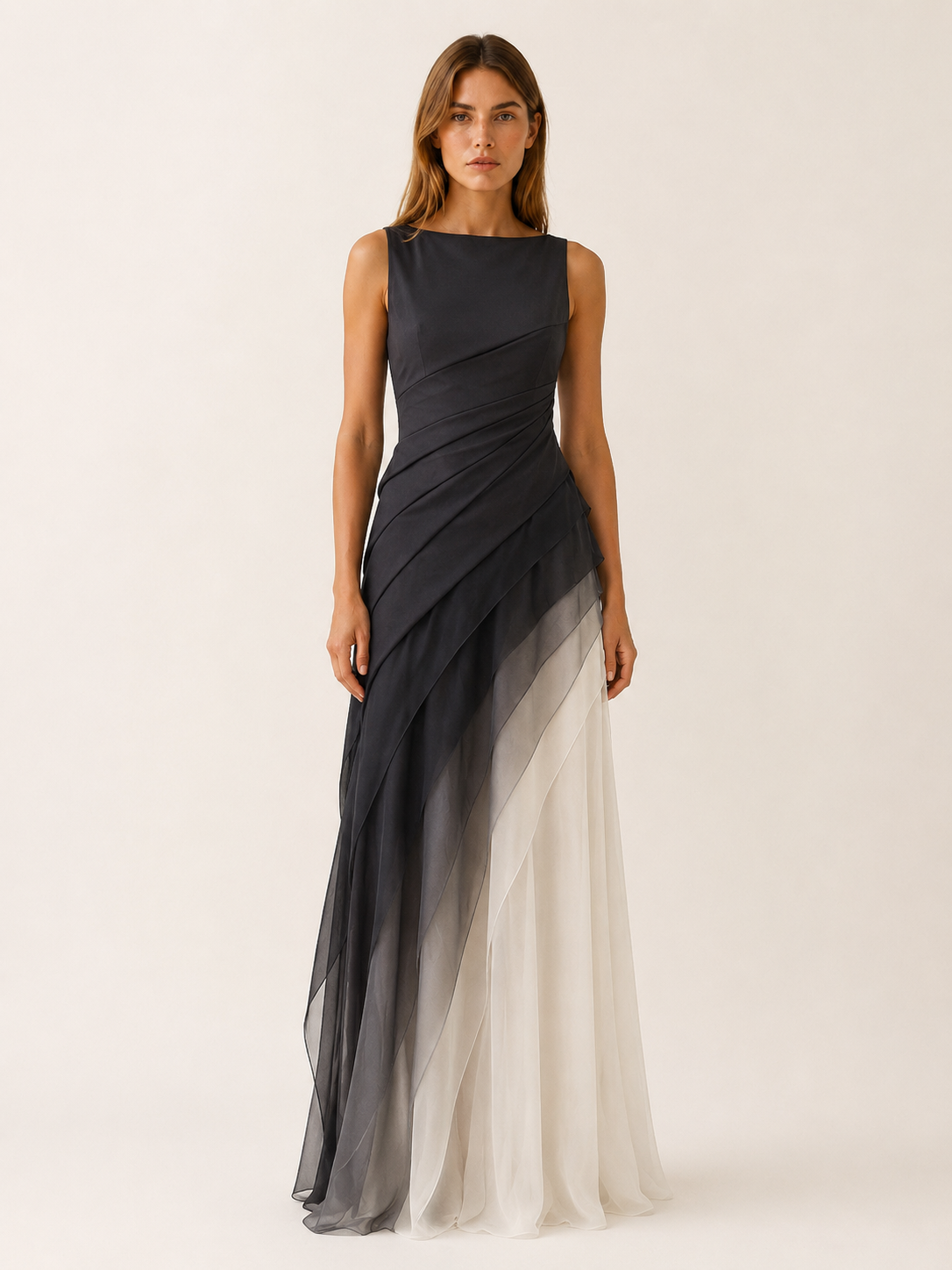Corvanna | Maxi Dress with Sleeveless Bodice and Layered Skirt