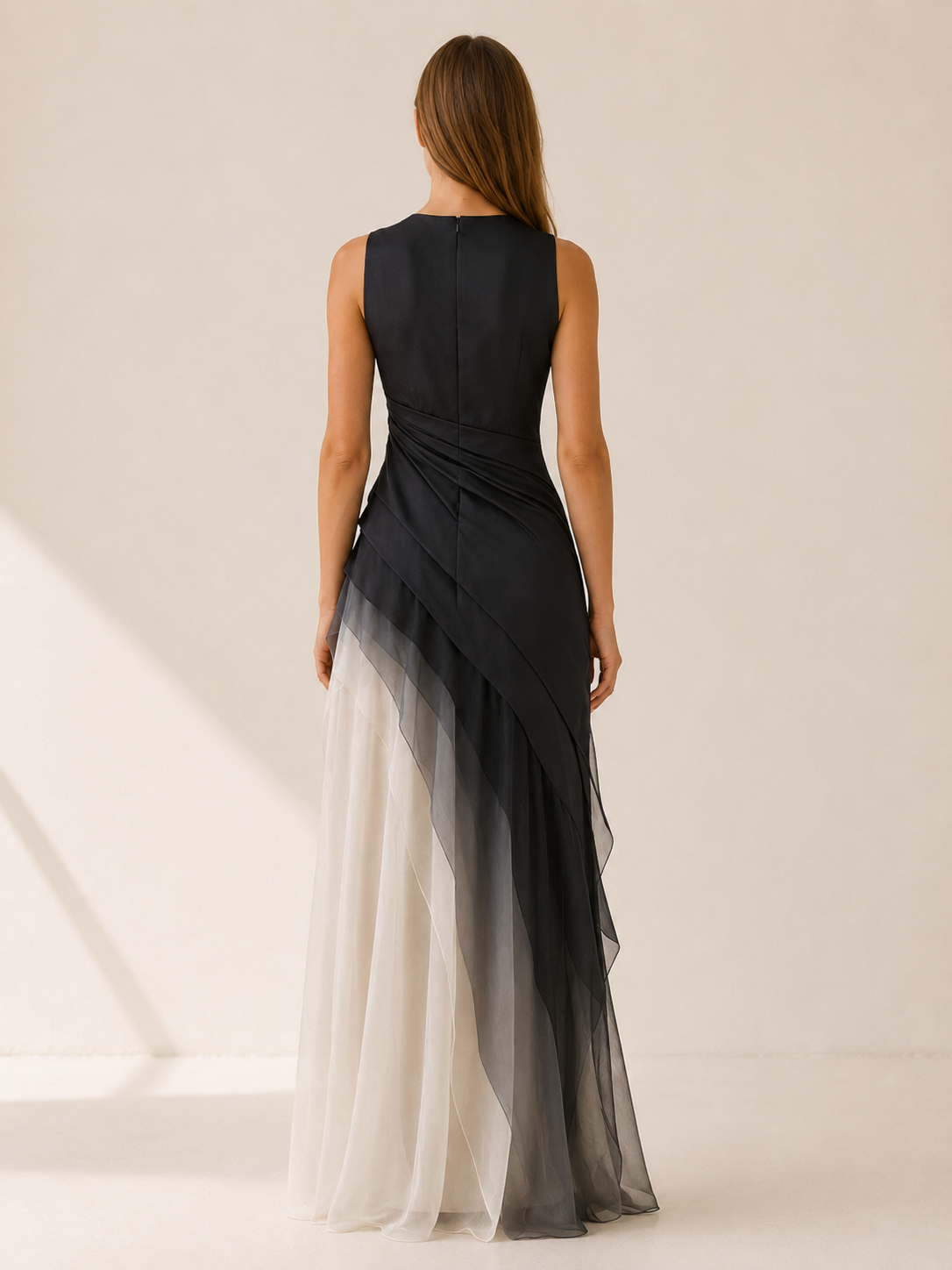 Corvanna | Maxi Dress with Sleeveless Bodice and Layered Skirt