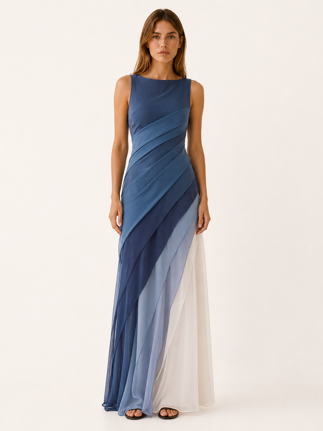 Corvanna | Maxi Dress with Sleeveless Bodice and Layered Skirt