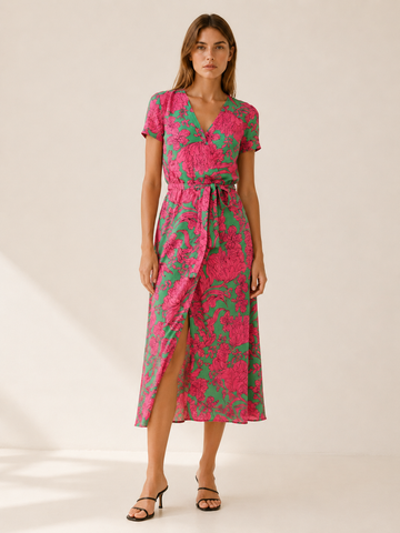 Cressida | Midi Dress with Wrap Front