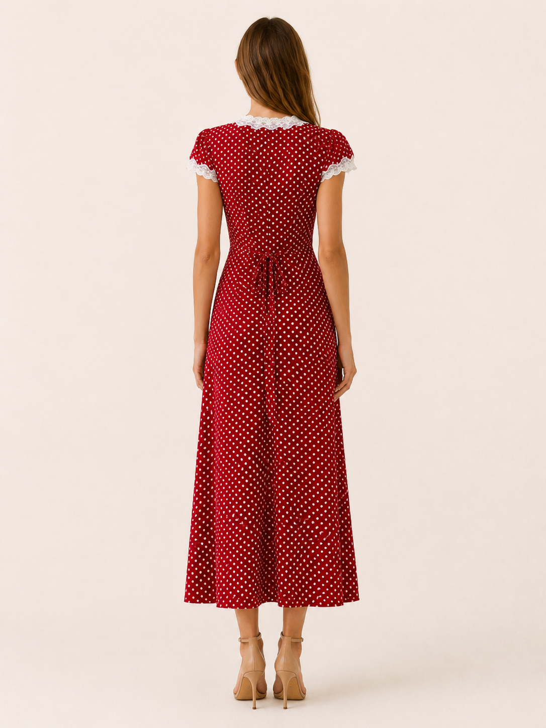 Demi | Maxi Dress with V Neck and Short Sleeve