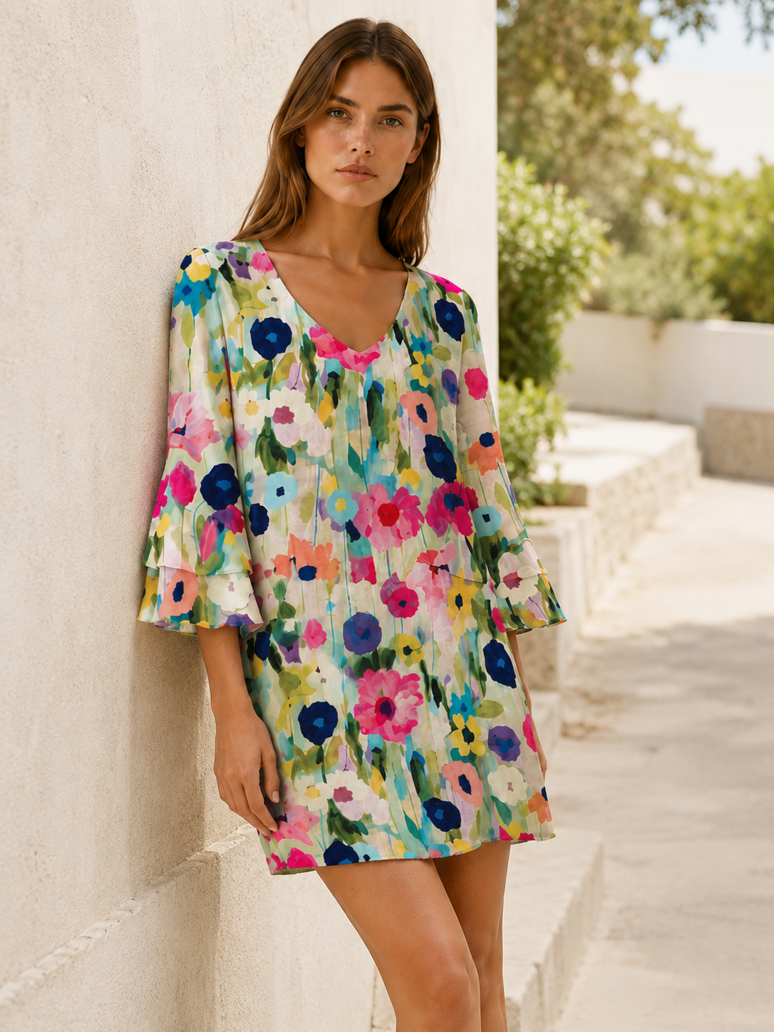 Diana | Mini Dress with V Neck