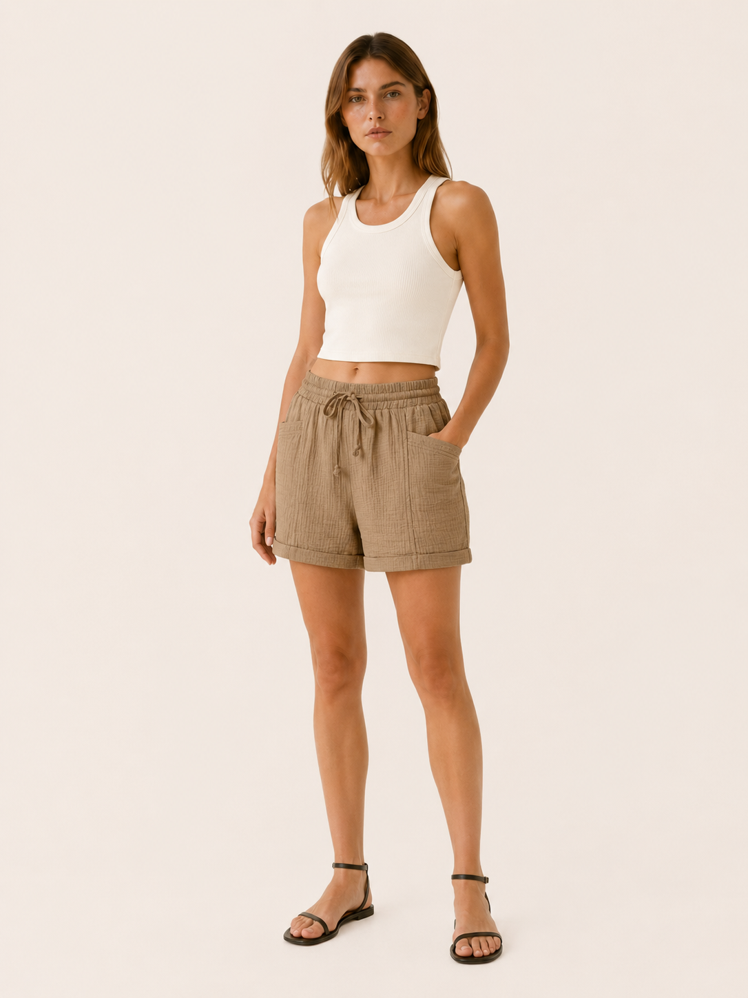 Dulcie | Women's Drawstring Elastic Waist Summer Shorts