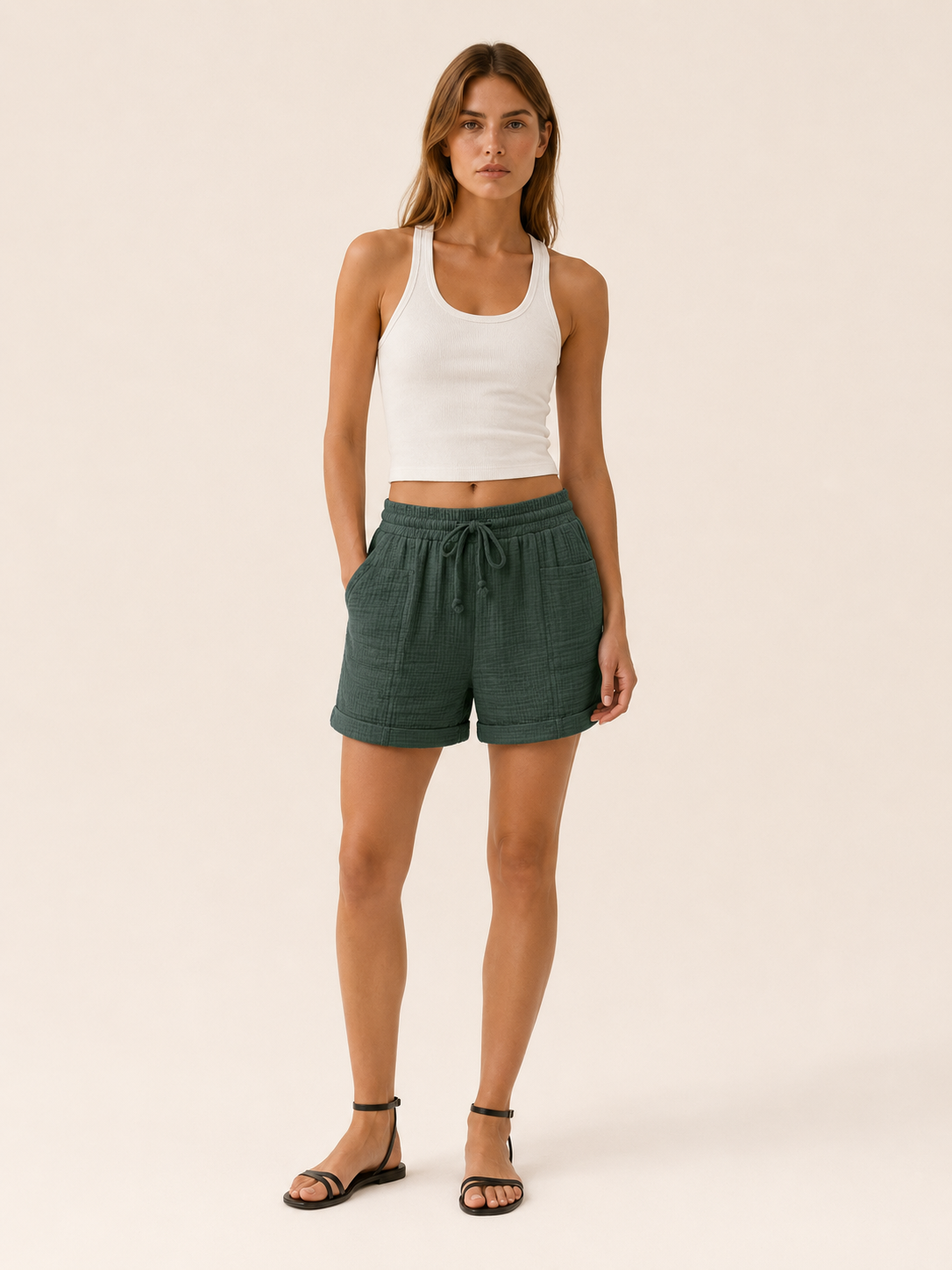 Dulcie | Women's Drawstring Elastic Waist Summer Shorts