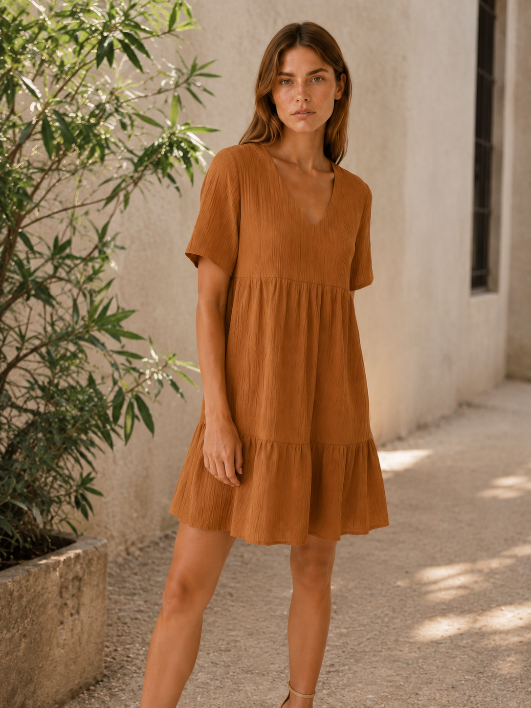 Eden | Casual Summer Dress with V Neck Mini