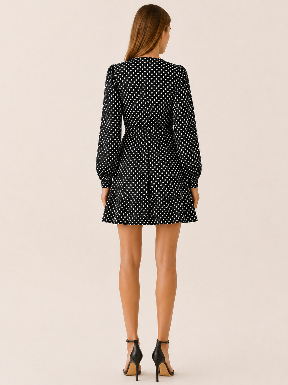 Edith | Polka Dot Mini Dress with Ruffle Hem