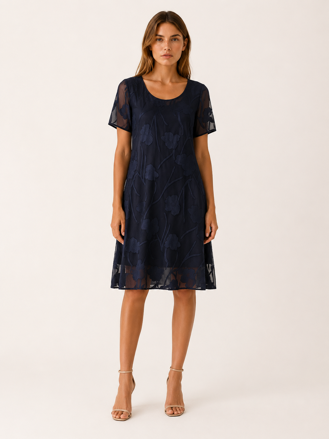 Eirlys | Chiffon Midi Dress with A-Line Fit