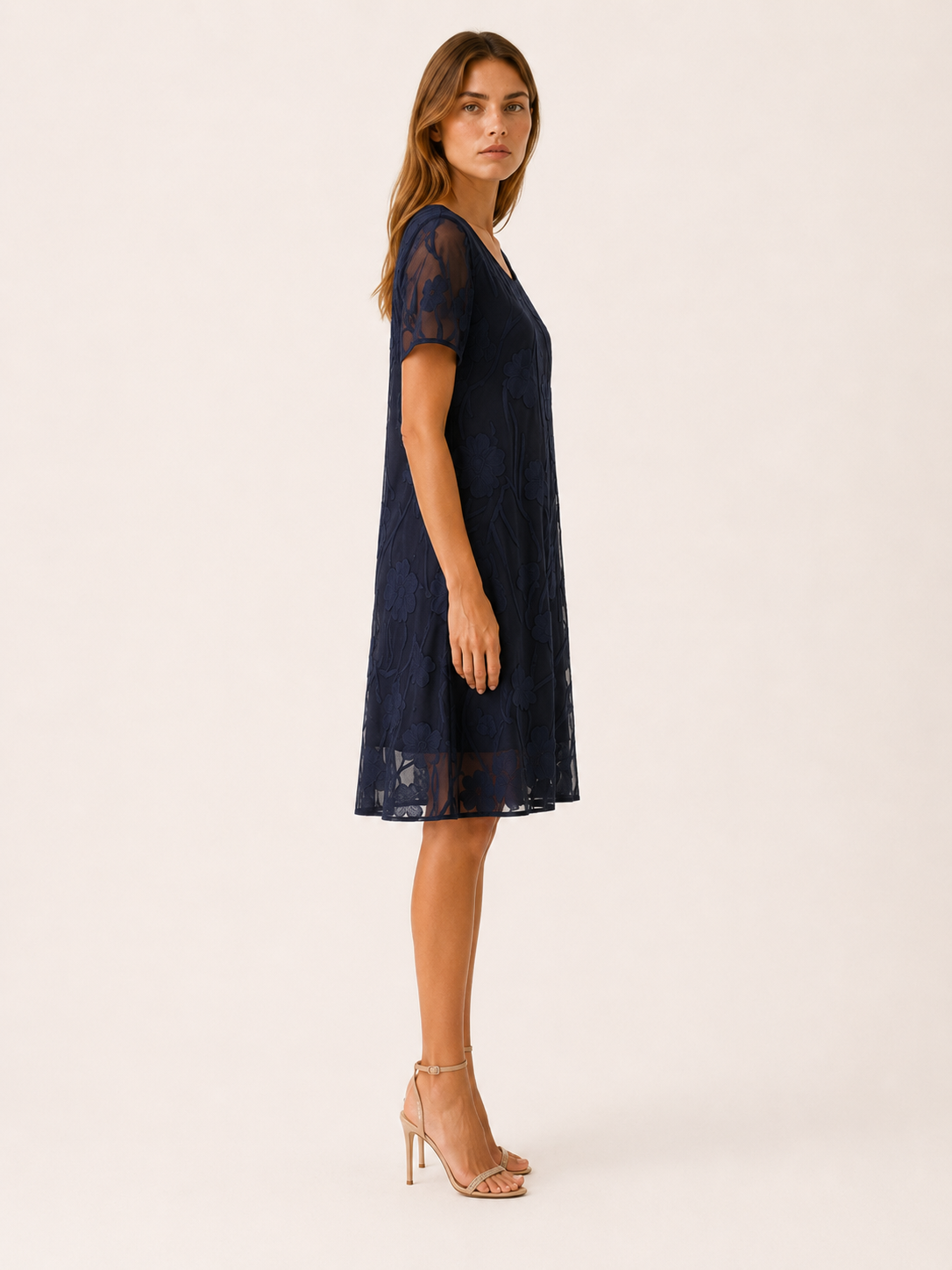 Eirlys | Chiffon Midi Dress with A-Line Fit