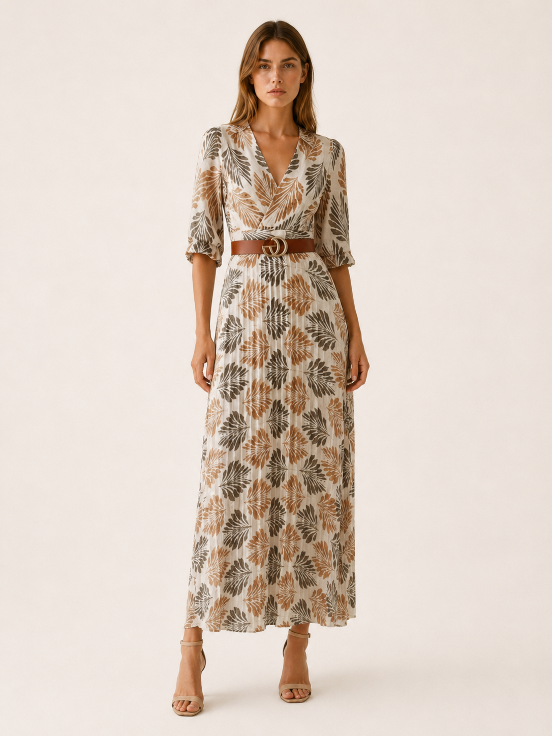 Elaina | Modest Maxi Dress with V Neck and Full Length Skirt