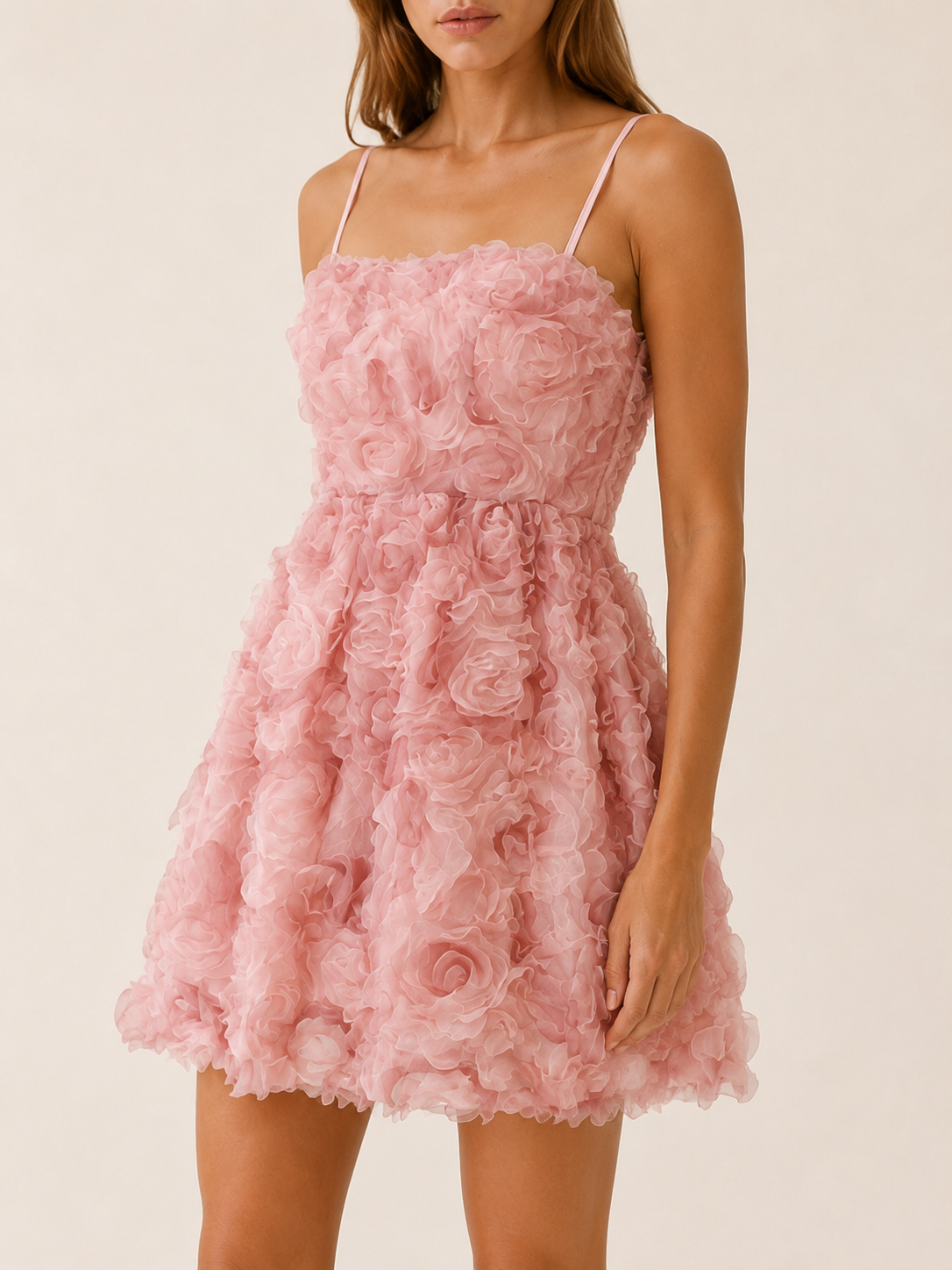 Eliane | Rosette Mini Dress with Strapless Detail