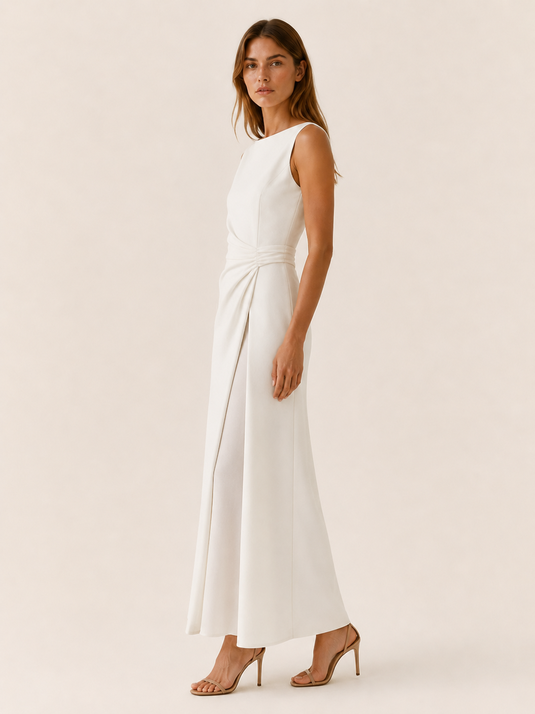 Ellory | Sleeveless Maxi Dress with Draped Waist