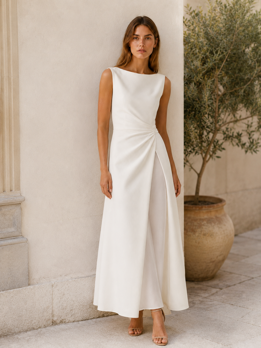 Ellory | Sleeveless Maxi Dress with Draped Waist