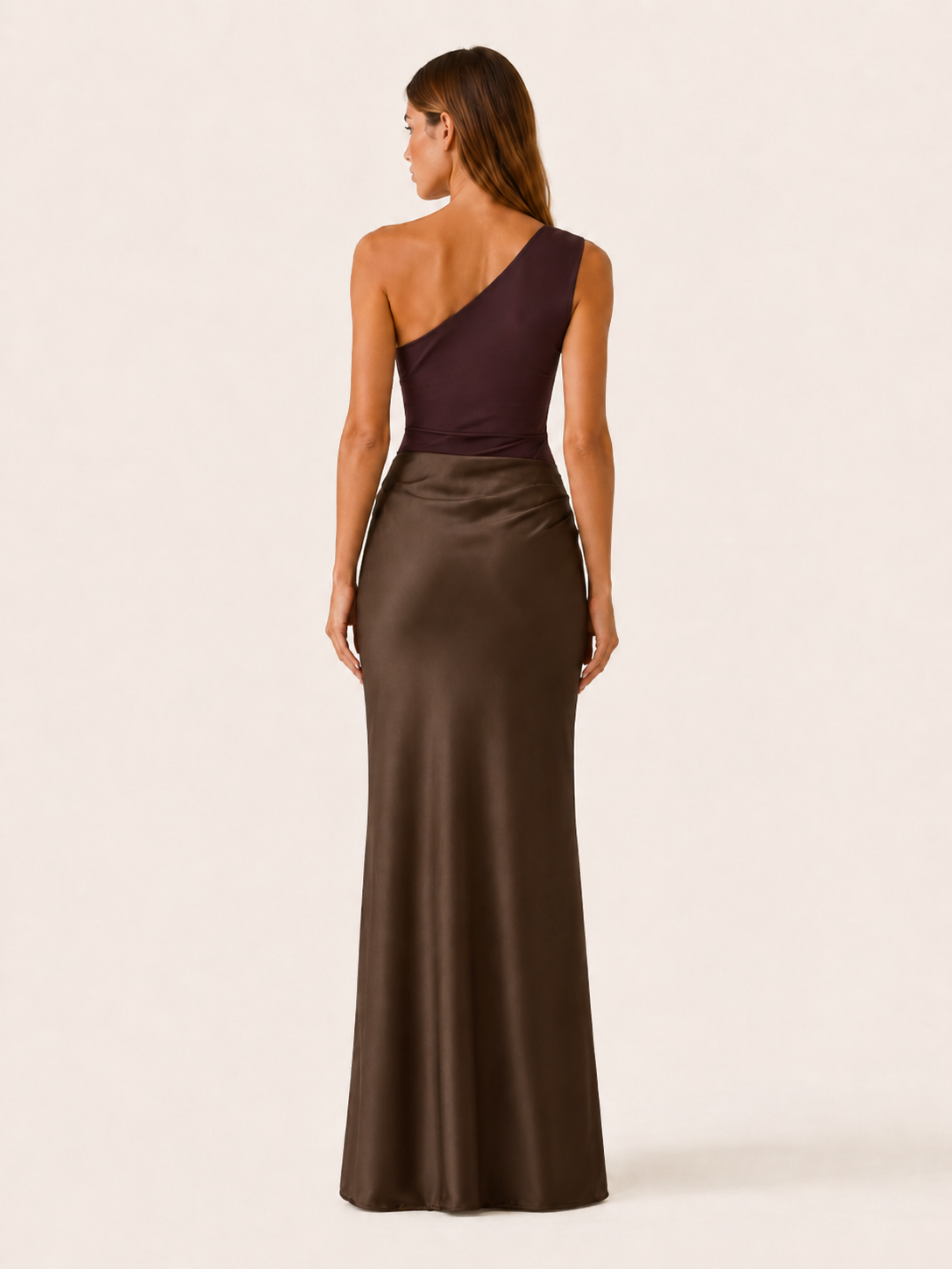 Elyndra | One Shoulder Maxi Dress with Pleated Detail