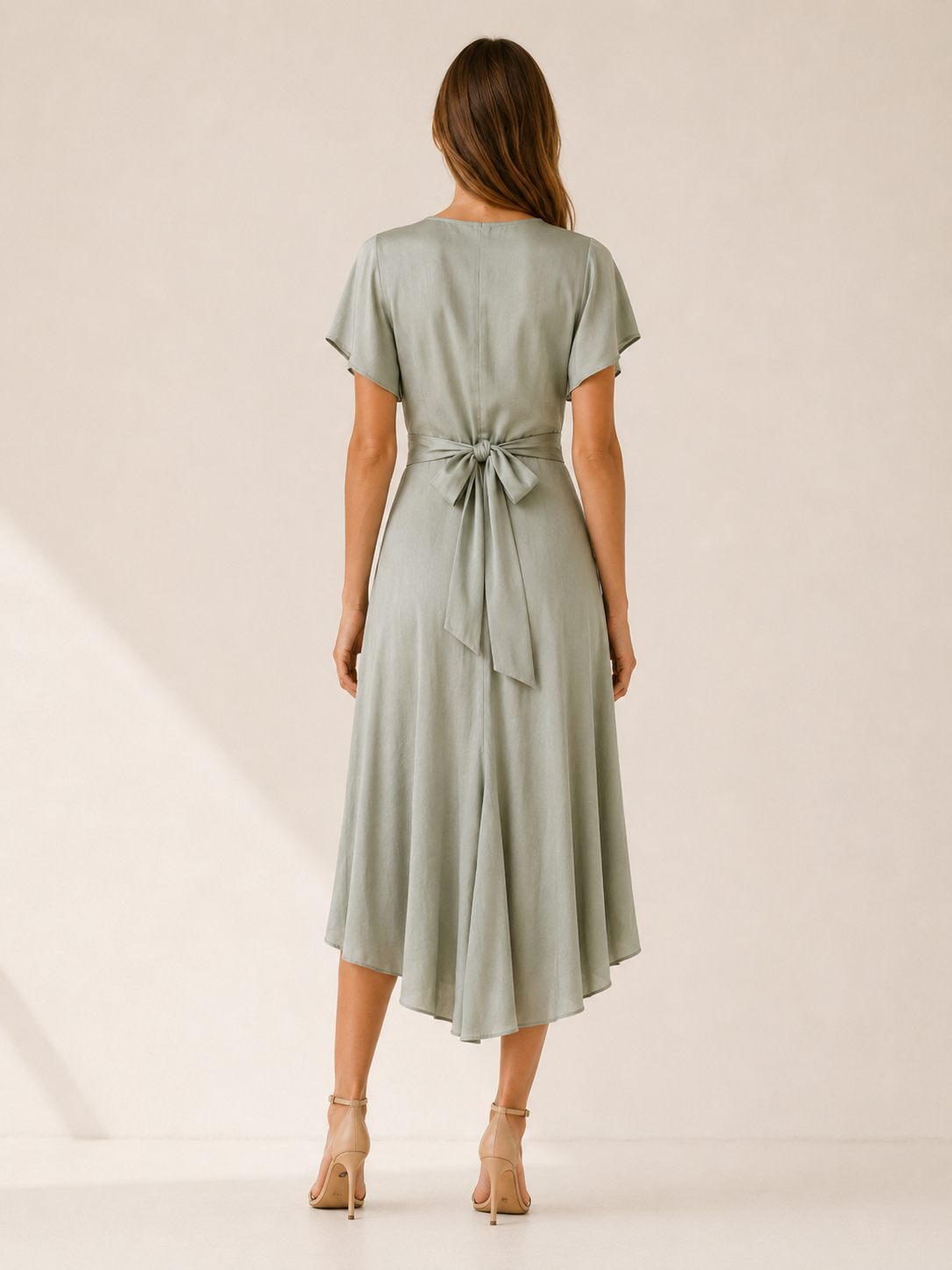 Elyse | Lightweight Summer Midi Dress with Deep V Neck