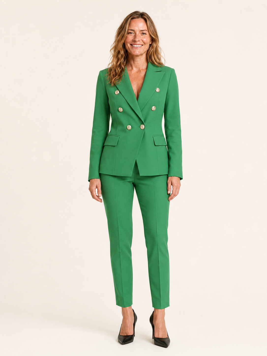 Emmeline | Women's Double Breasted Blazer and Pants Suit Set