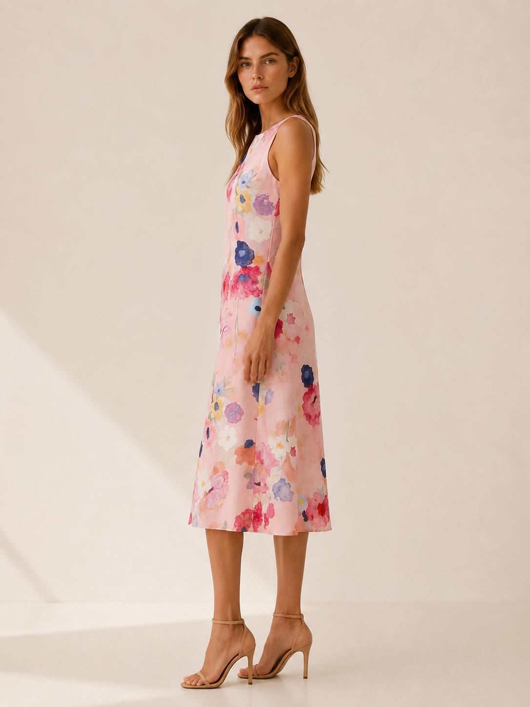Esmay | Midi Dress with Sleeveless A-Line Fit