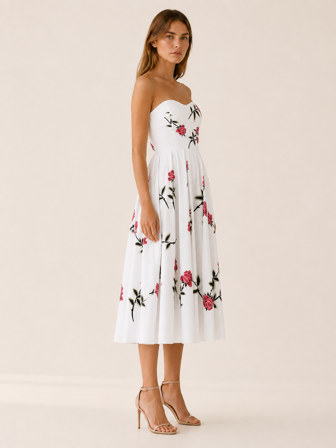 Esmira | Occasion Wear Midi Dress with A-Line Skirt
