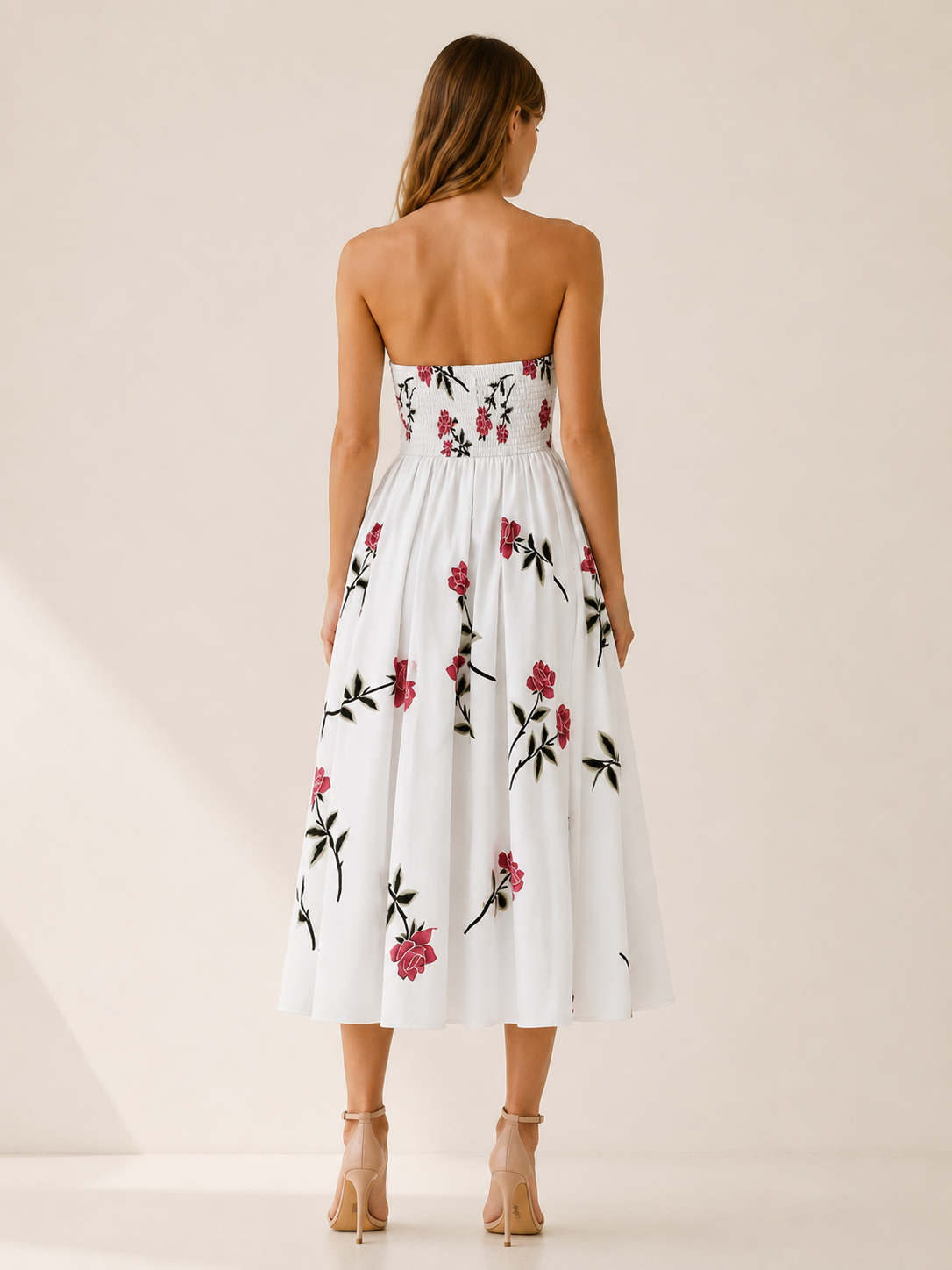 Esmira | Occasion Wear Midi Dress with A-Line Skirt