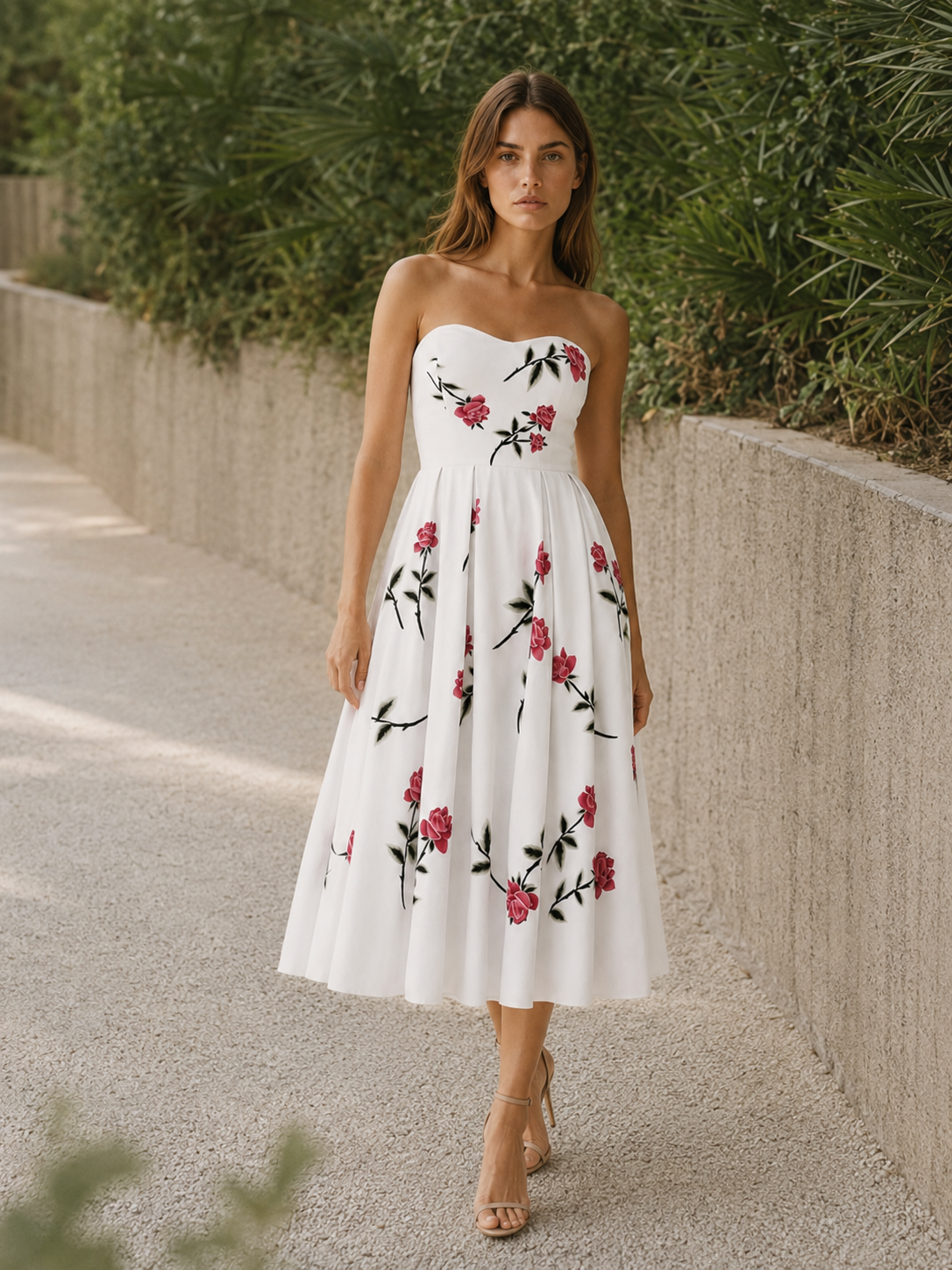 Esmira | Occasion Wear Midi Dress with A-Line Skirt