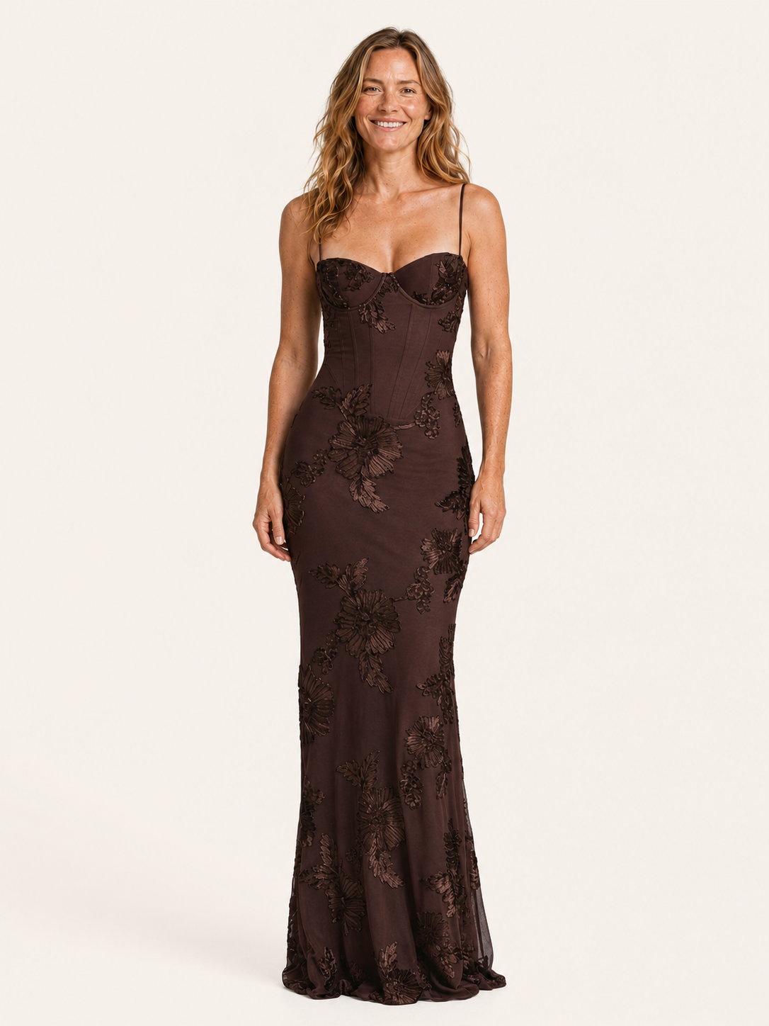 Eulalie | Women's Floral Corset Wedding Guest Maxi Dress