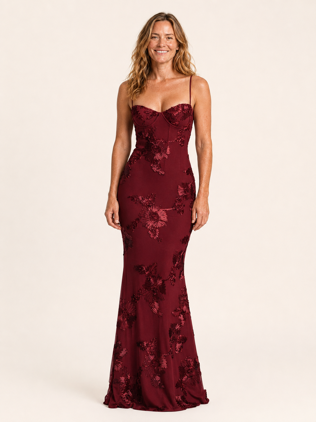 Eulalie | Women's Floral Corset Wedding Guest Maxi Dress