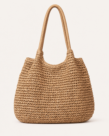 Evania | Women's Oversized Woven Shoulder Tote Bag
