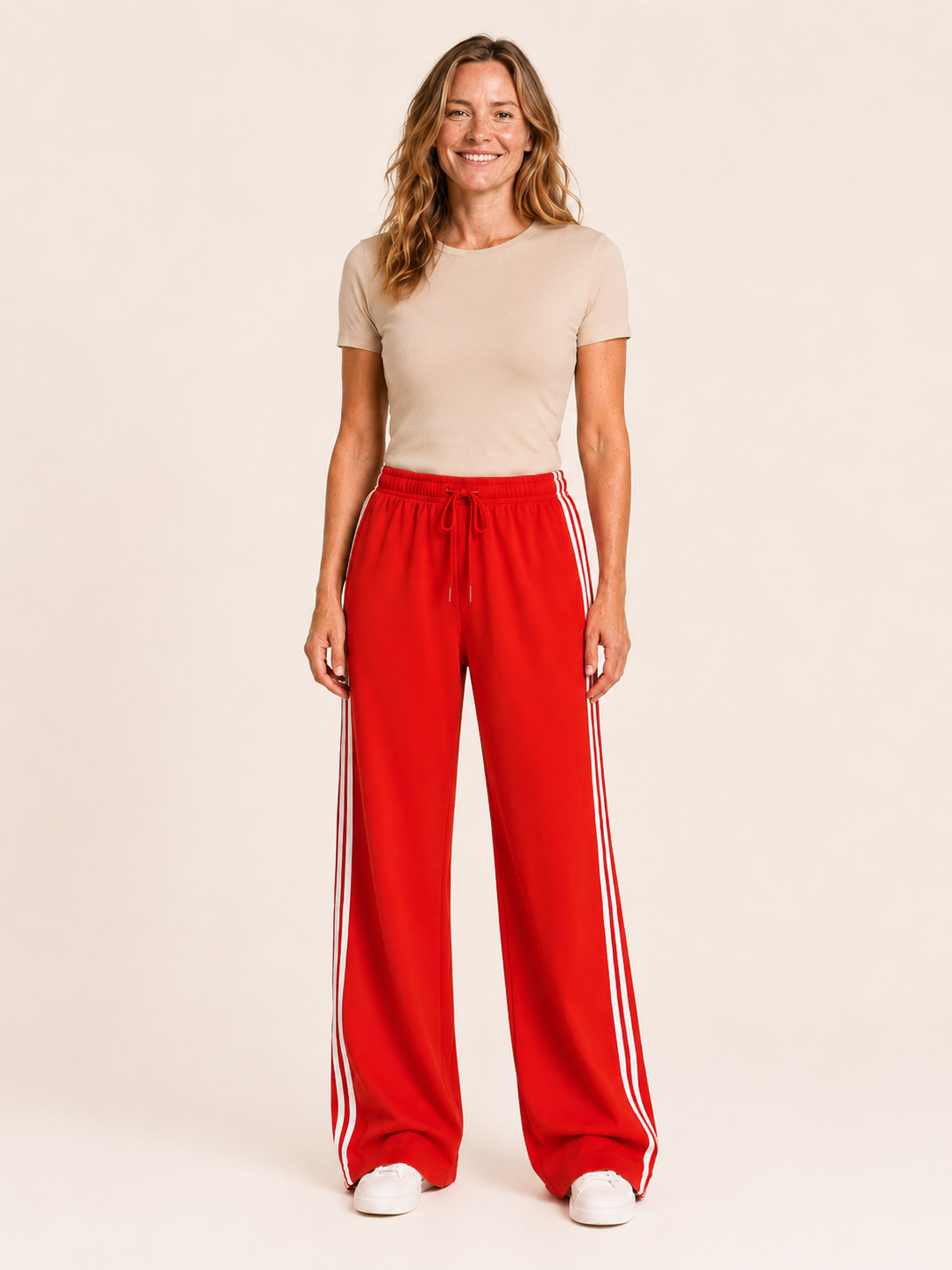 Fenna | Women's Side Stripe Wide Leg Track Pants